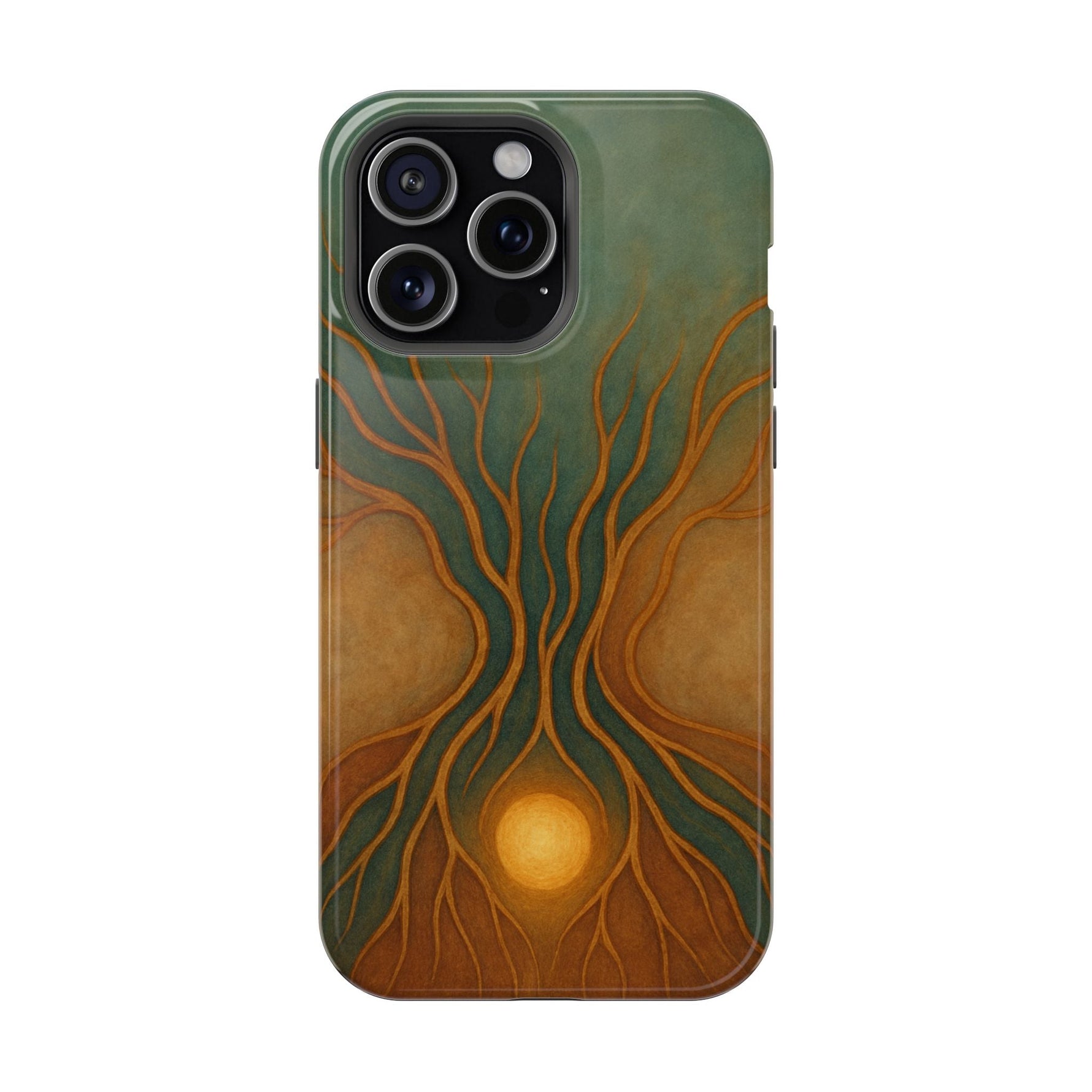 Abstract Tree of Life Design Golden Origin iPhone Case | MagSafe Compatible  Shamo's iPhone 15 Pro Max / Glossy