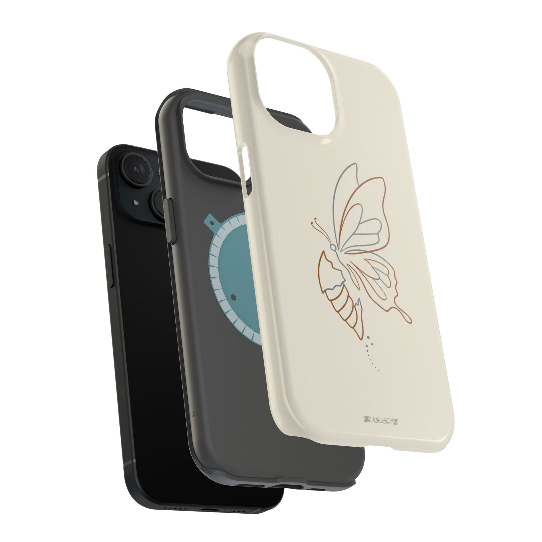 Butterfly Transformation from Caterpillar Minimalist Magnetic Impact-Resistant Phone Case with Magsafe