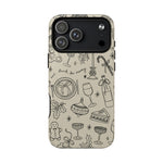 Festive Doodle iPhone Case (’drink, be merry’ Holiday Design) | compatible with MagSafe - Shamo's