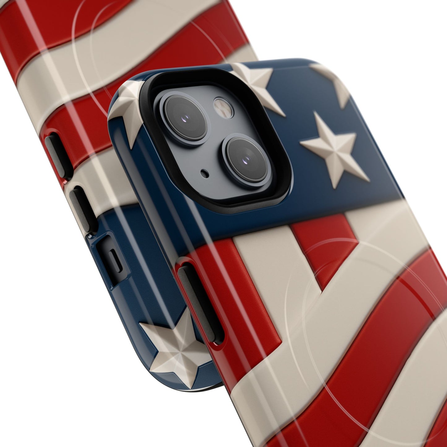 Patriotic iPhone Cases - MagSafe Tough American Flag Design