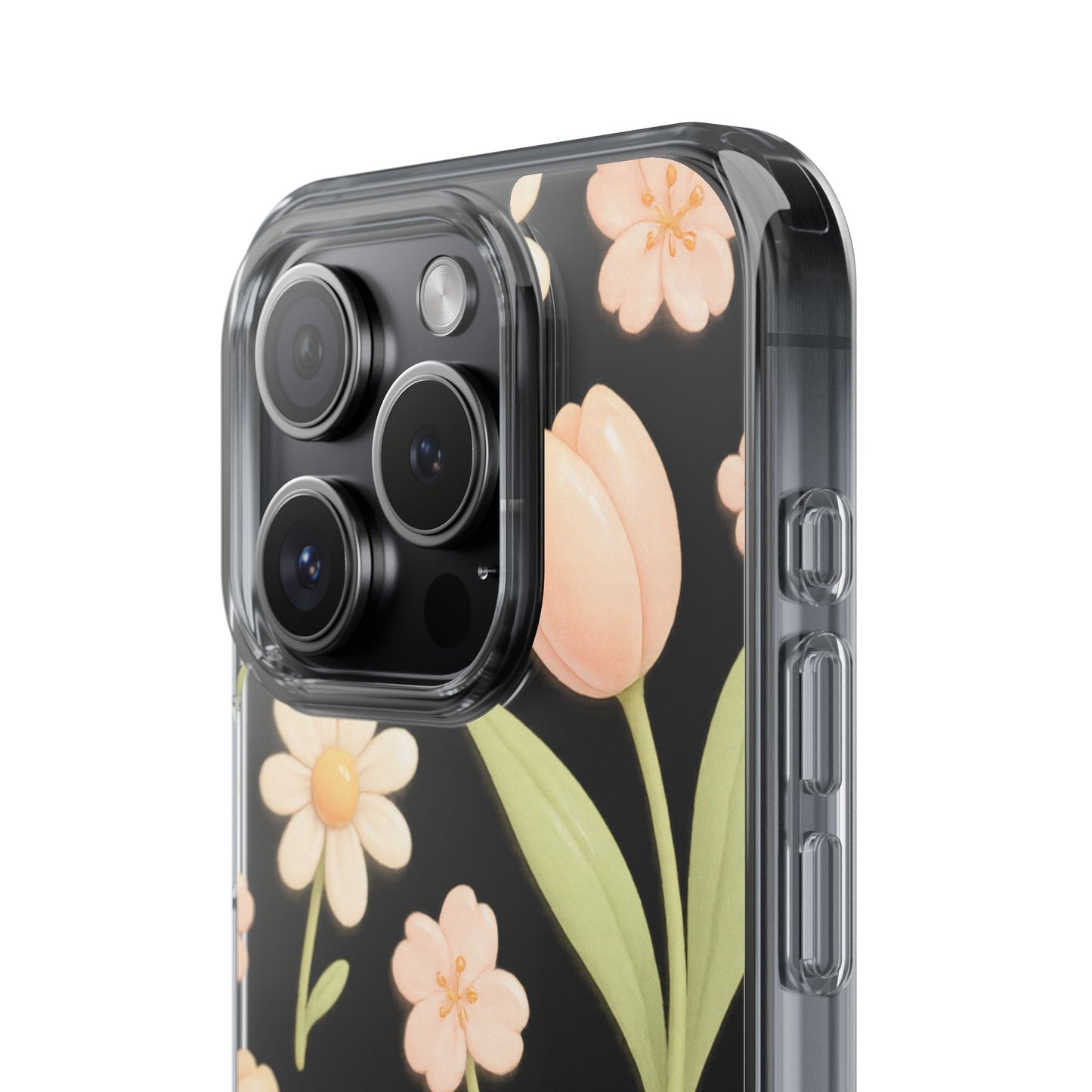 Floral Impact-Resistant Clear iPhone Case