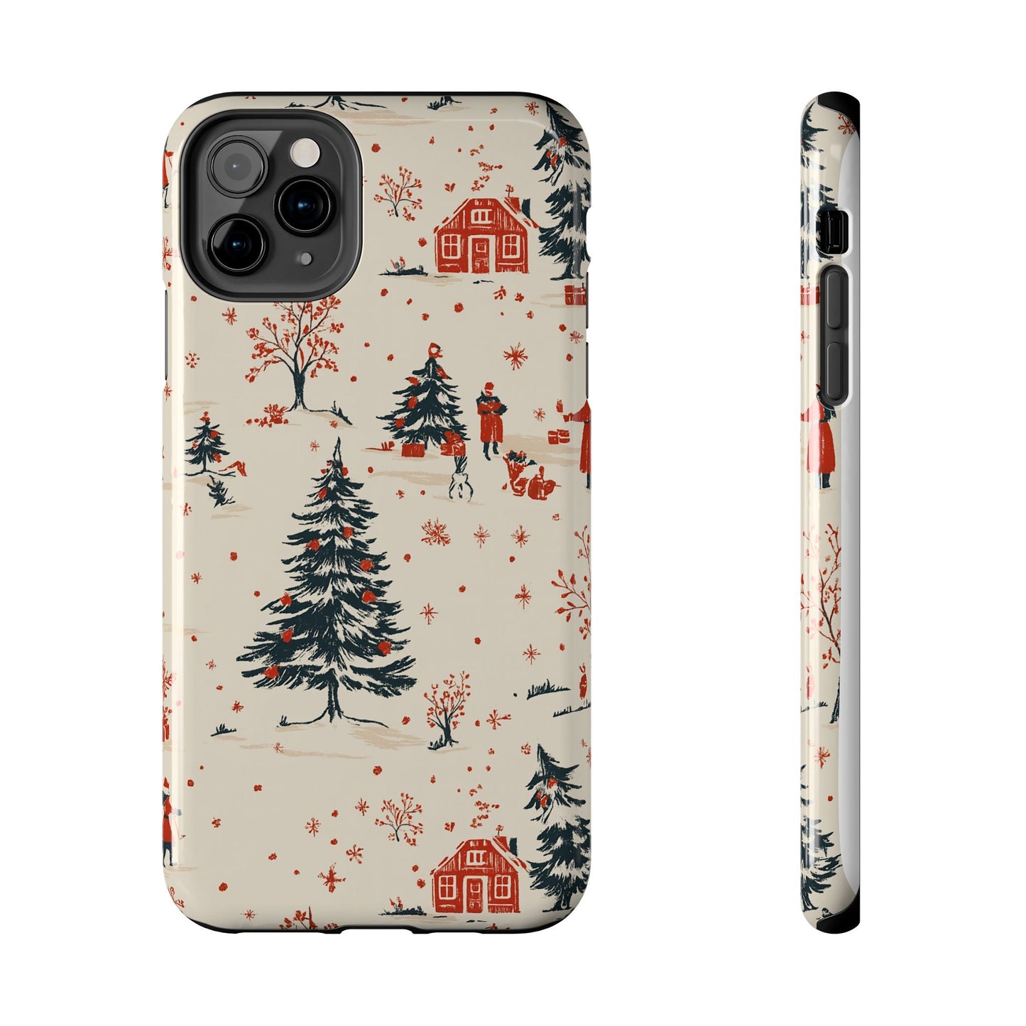 Winter Village Holiday Tough iPhone Case — Vintage Holidays & Snow Scene