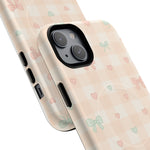 Sweet Pastel Checkered Bows Case for iPhone | MagSafe - Shamo's