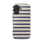 Navy & Cream Ribbed Holiday Sweater Design iPhone Case with MagSafe compatibility  Shamo's iPhone 17 / Glossy