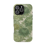 Green Succulent Floral Magnetic Impact-Resistant iPhone Case, MagSafe Compatible - iPhone 16 Pro Max / Matte - Shamo's