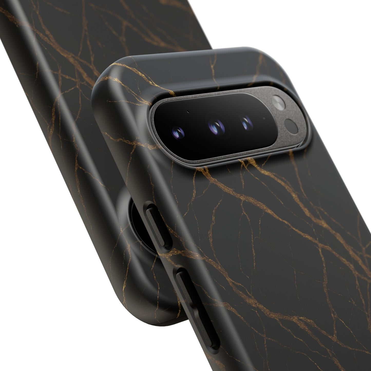 Black Marble Tough iPhone Case
