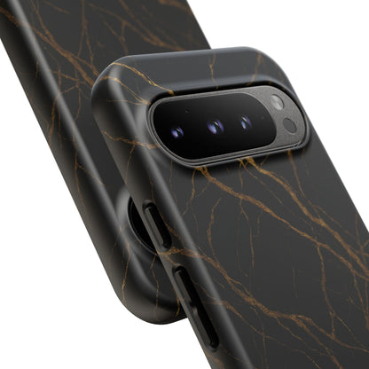 Black Marble Tough iPhone Case
