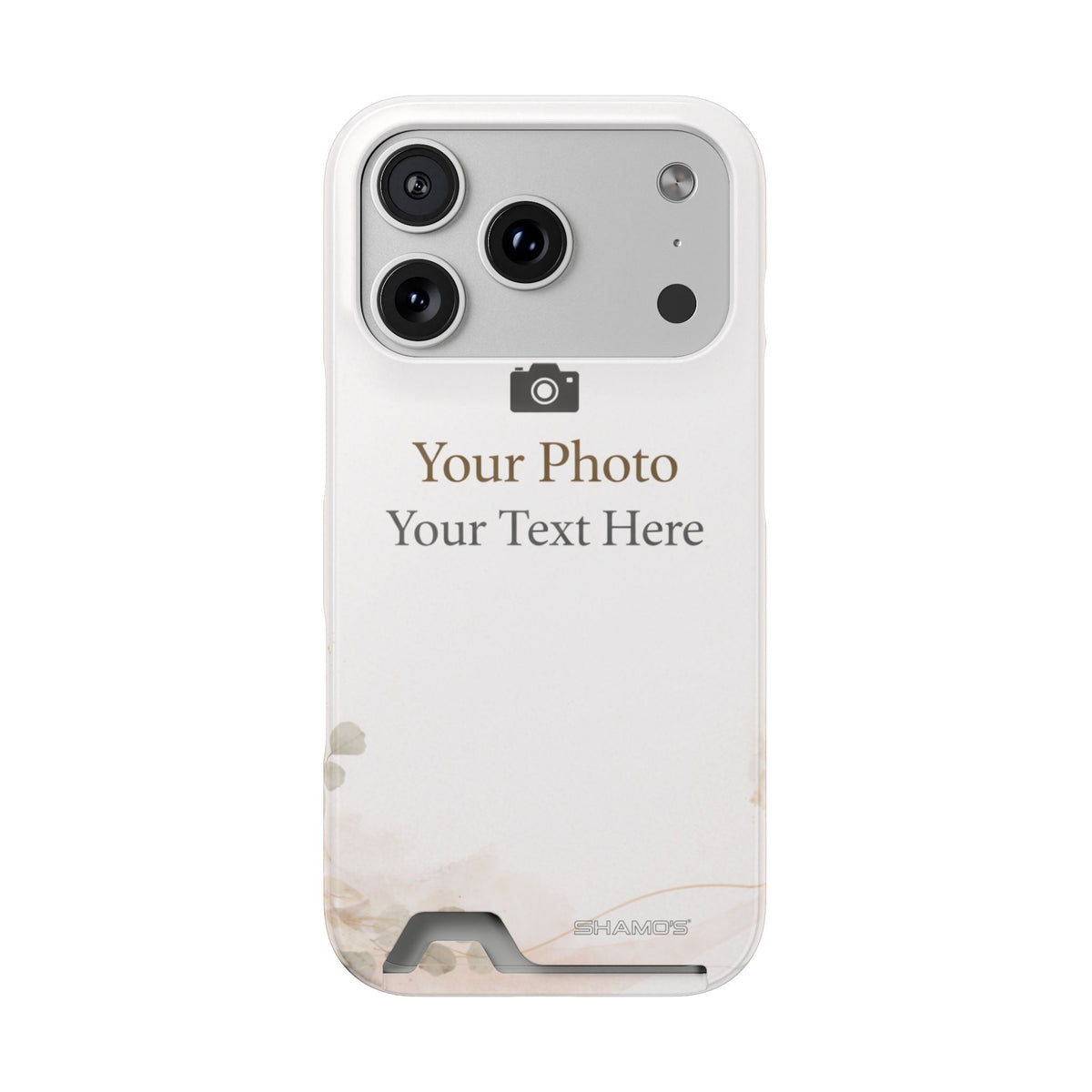 Funda para teléfono personalizable con tarjetero | Añade tu propia foto y texto