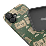 Botanical Journal Pattern iPhone Case | MagSafe Compatible Impact-Resistant Protective Cover