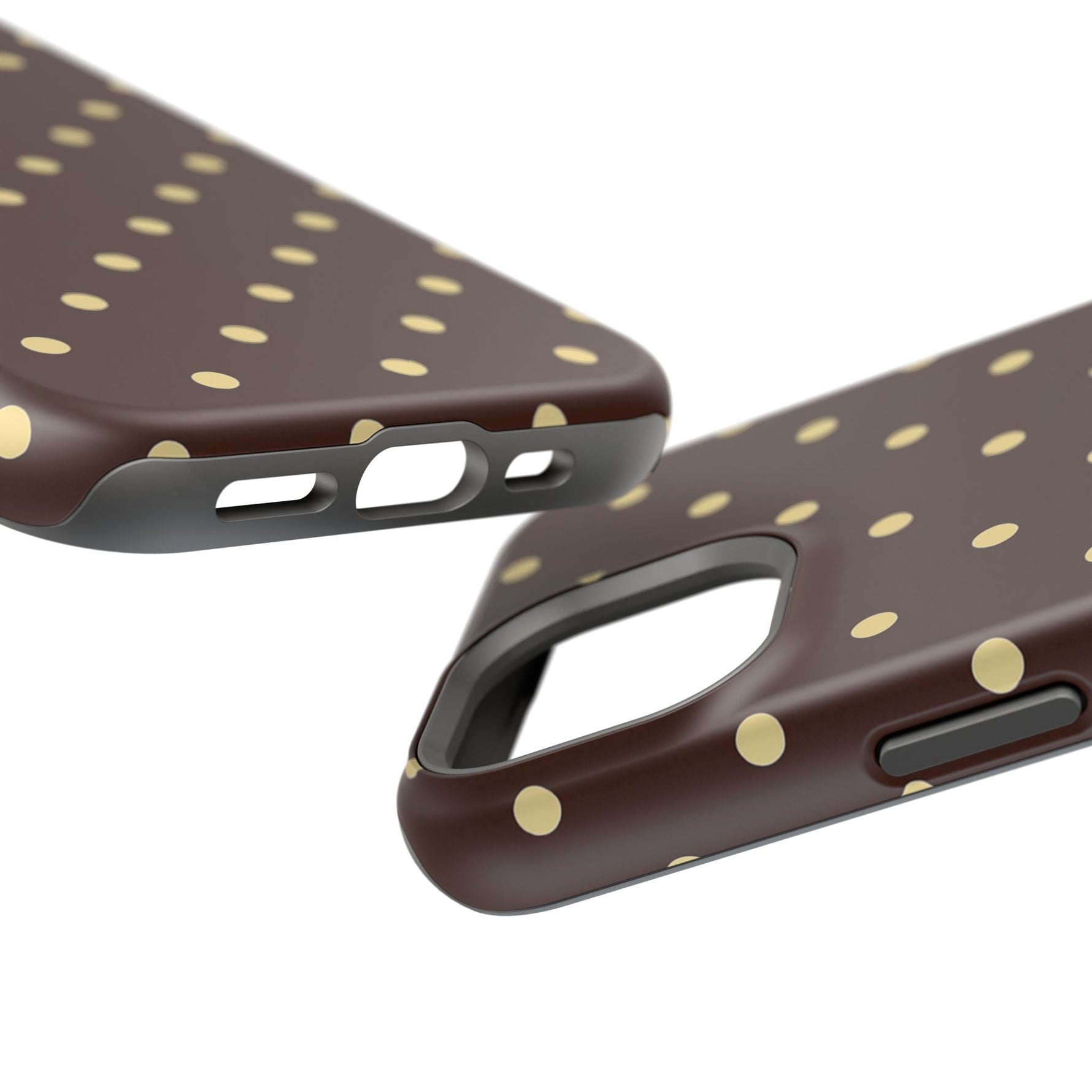 Polka Dot iPhone Case — Brown & Cream Protective Cover with MagSafe compatibility  Shamo's