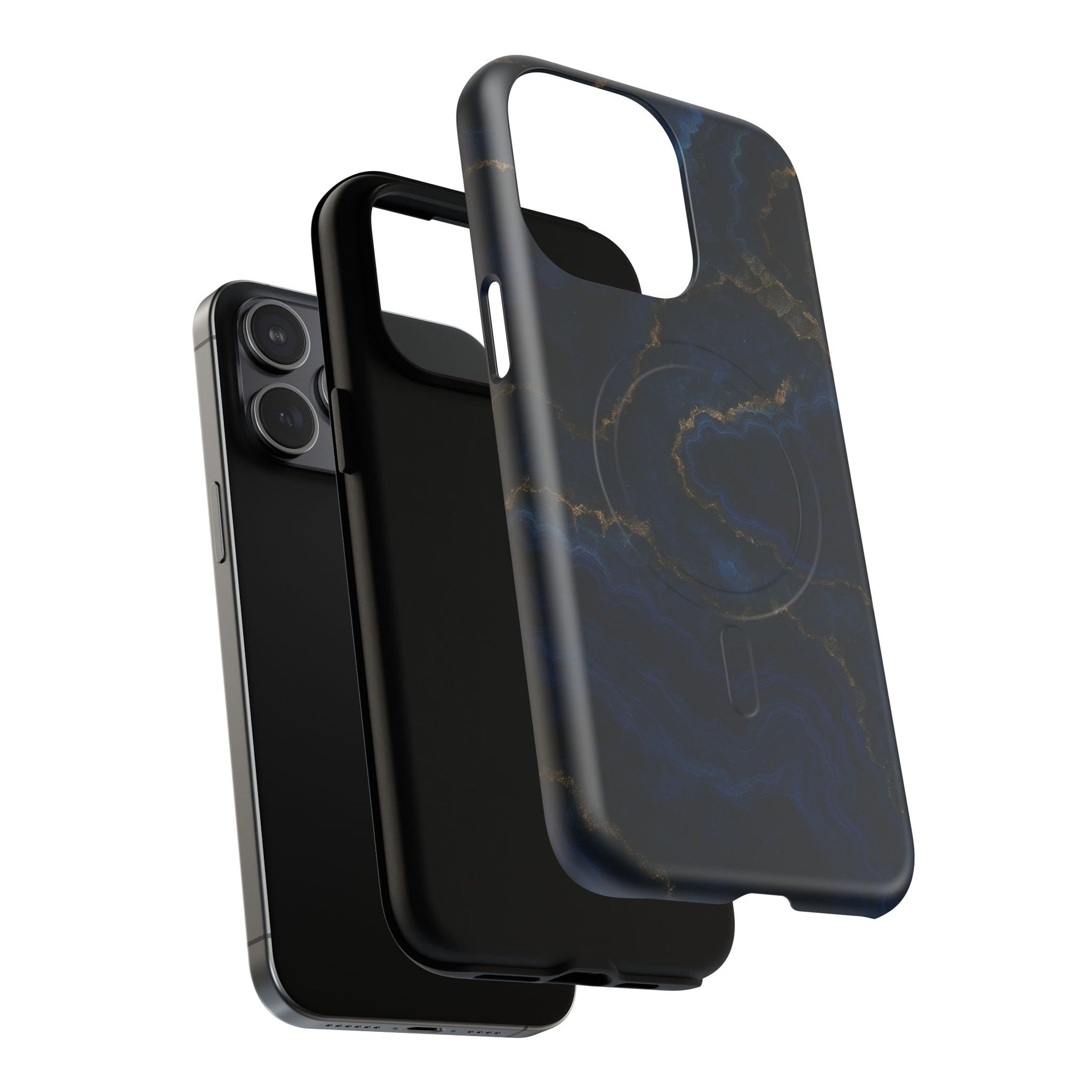 Midnight Marble iPhone Case with MagSafe - iPhone 17 / Glossy - Shamo's