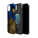 Blue Swirl & Burl Wood Impact iPhone Case | MagSafe compatible  Shamo's