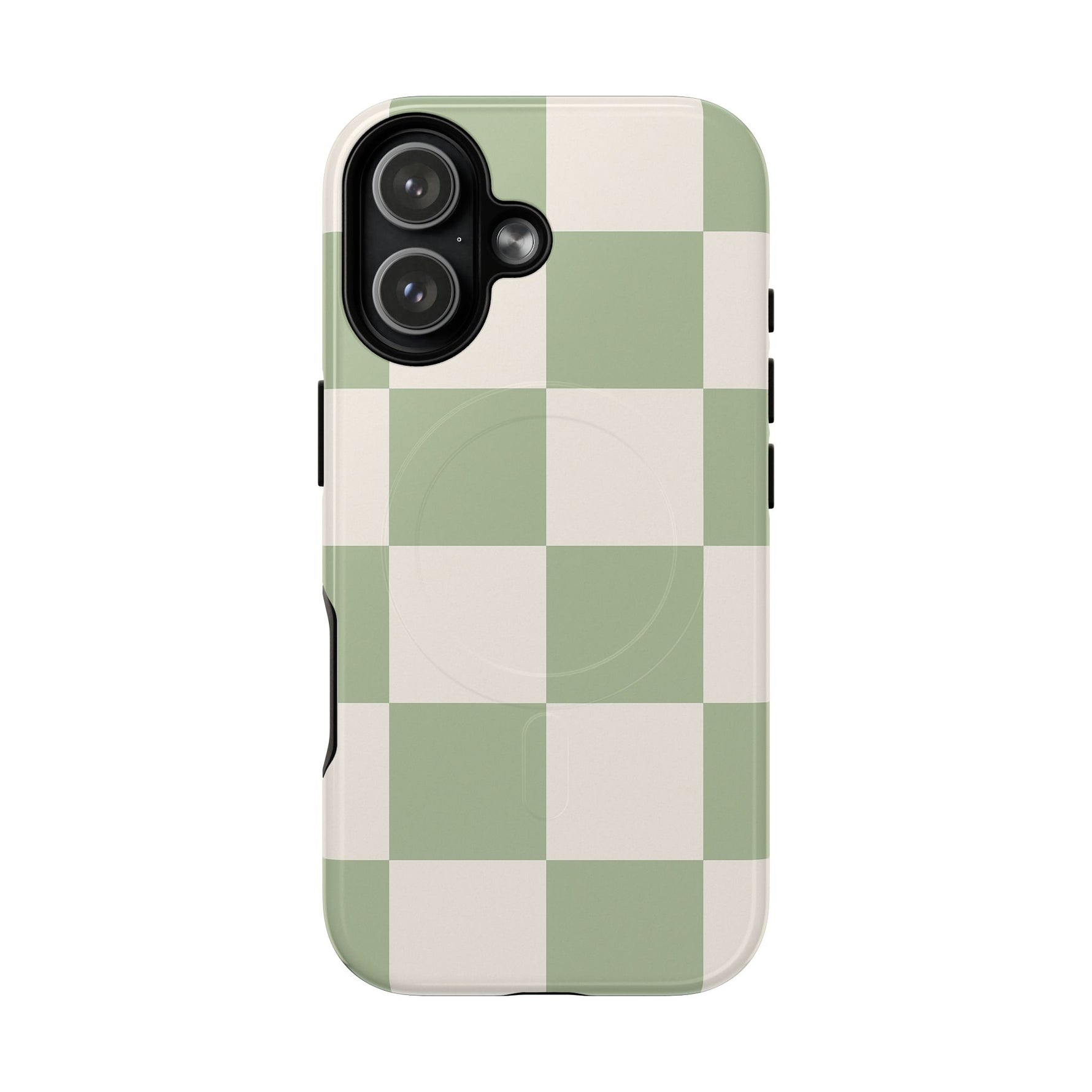 Sage Checkerboard Tough iPhone Case - Compatible with MagSafe - Shamo's