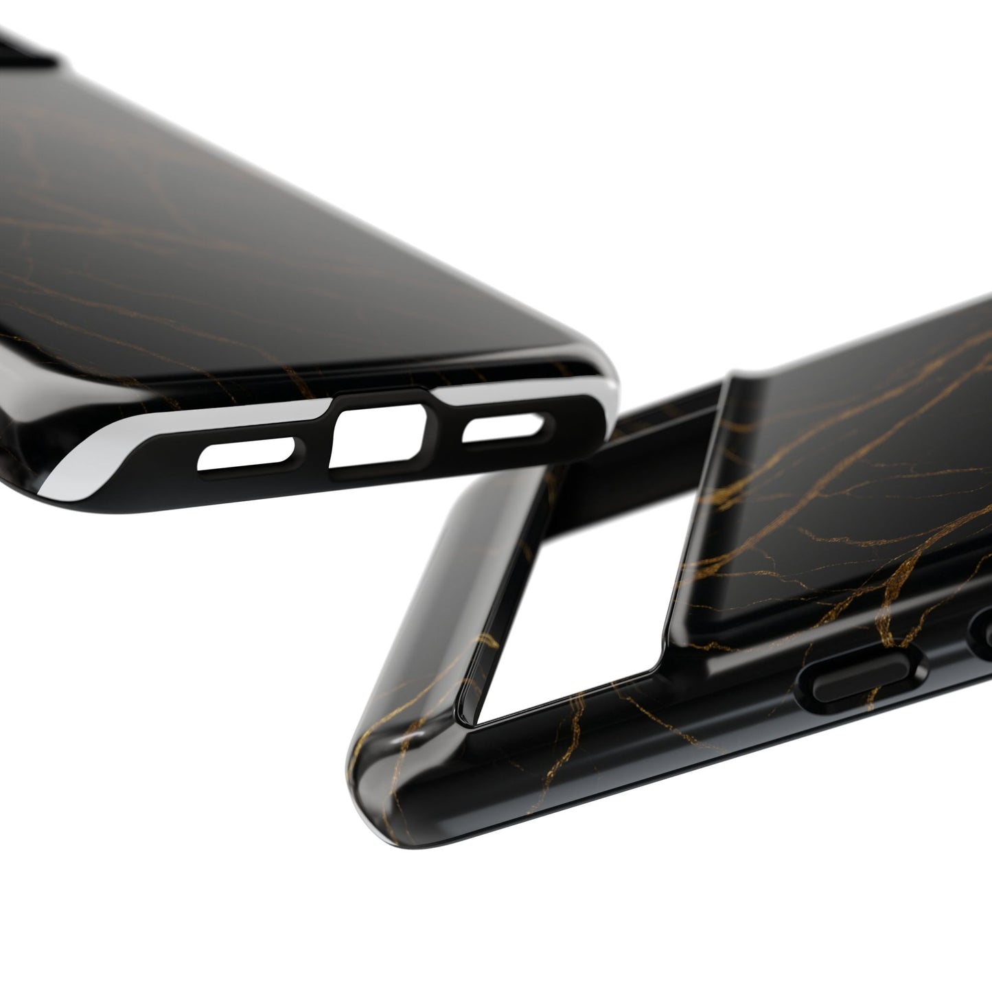 Black Marble Tough iPhone Case