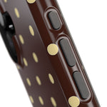 Polka Dot iPhone Case — Brown & Cream MagSafe Protective Cover