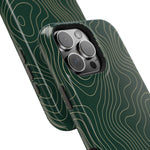 Topographic Green Magnetic Impact-Resistant iPhone Case | MagSafe compatible  Shamo's