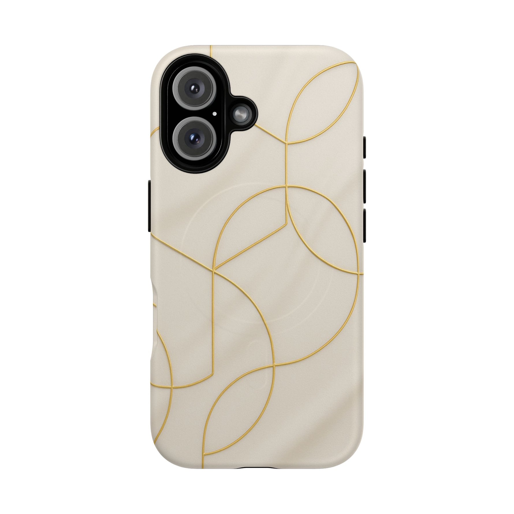 Gold Geometry on Silk Luxury Series iPhone Case with MagSafe - Shamo's