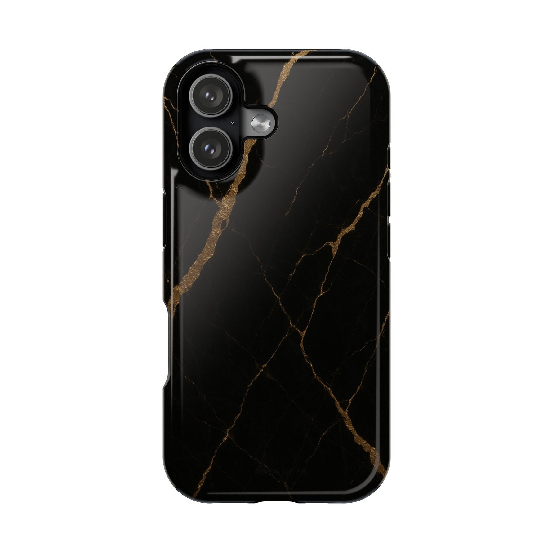 Black & Gold Marble iPhone Case with MagSafe - iPhone 17 / Glossy - Shamo's