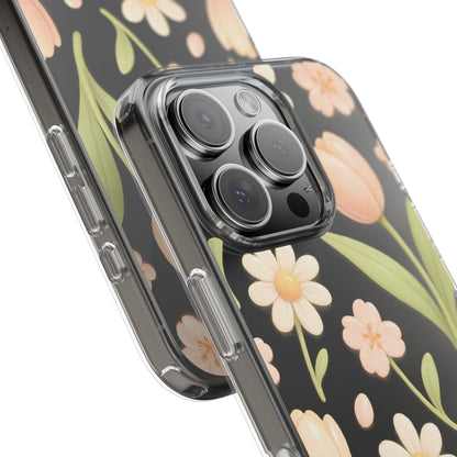 Floral Impact-Resistant Clear iPhone Case