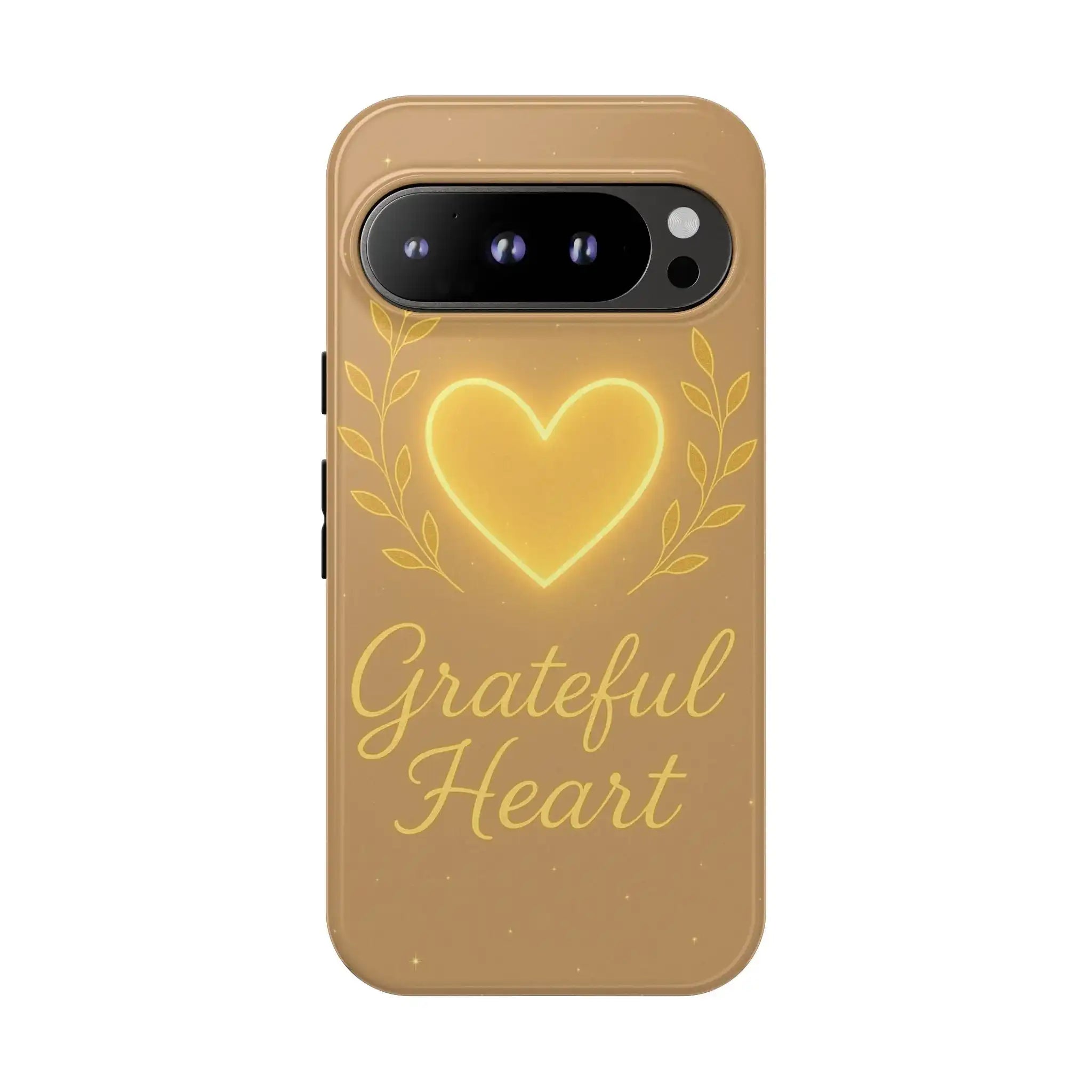 Grateful Heart Phone Case — Warm Neon Heart  Shamo's Google Pixel 9 Pro / Glossy