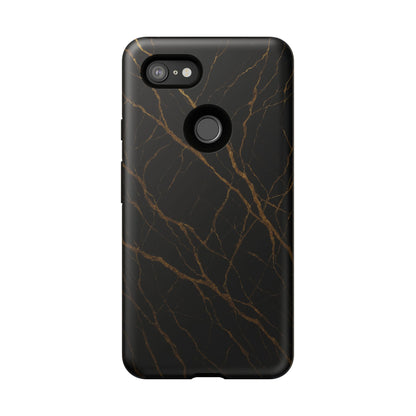 Black Marble Tough iPhone Case