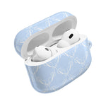 Pastel Blue Bow Pattern AirPod Case — Elegant Bow Pattern Protective Cover