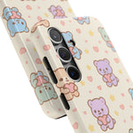 Cute Pastel Bear Impact Phone Case | Heart & Star Kawaii Pattern  Shamo's