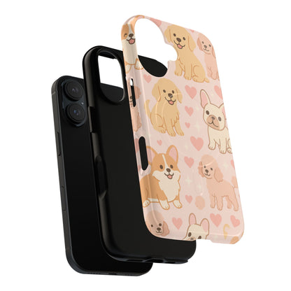 Puppies & Hearts iPhone Case compatible with MagSafe