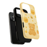 Cute Honey Teddy Bear iPhone Case — Yellow Bee & Honey Pot Design with MagSafe  Shamo's