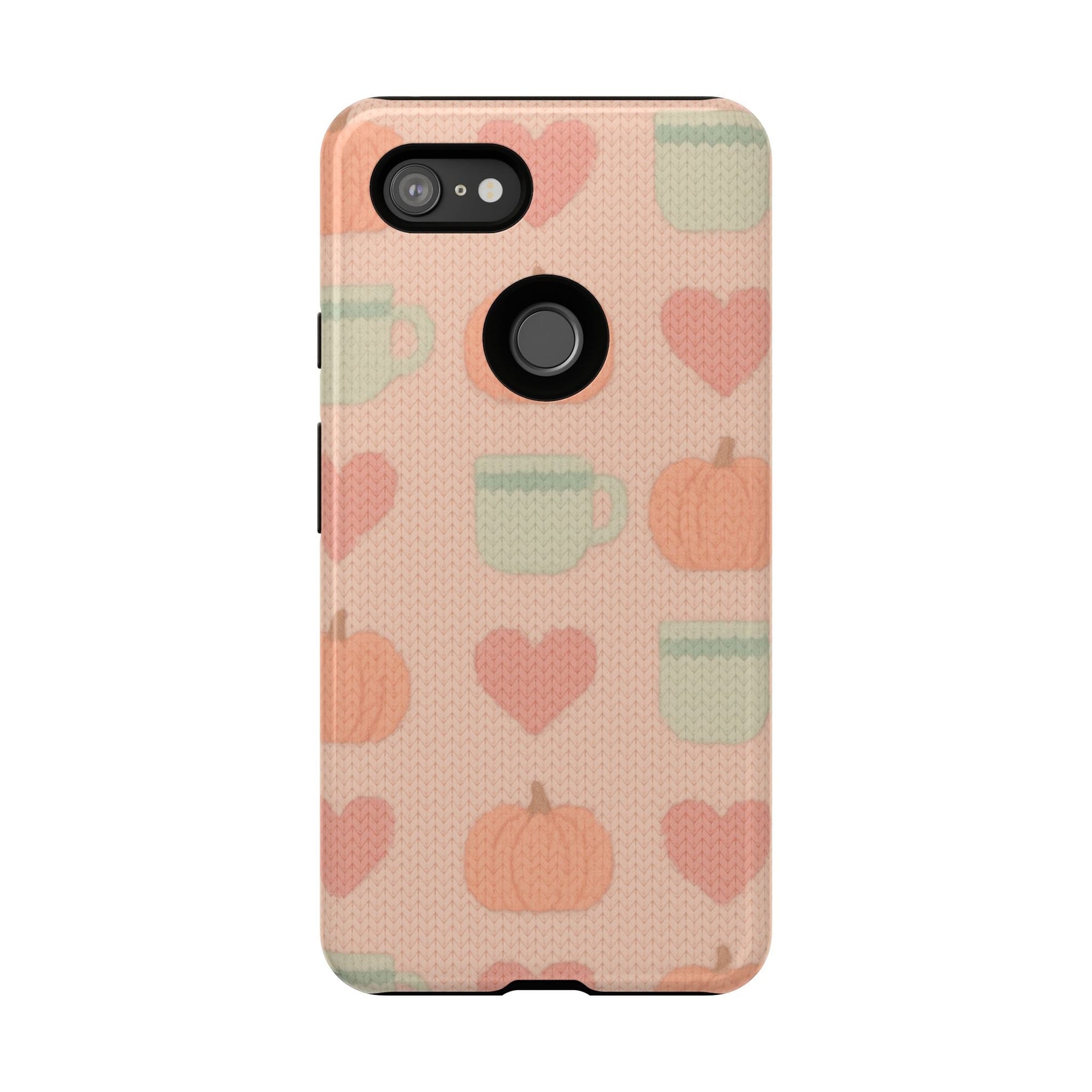 Autumn Cozy iPhone Case – Pumpkin, Heart & Coffee Cup Pattern  Shamo's Google Pixel 3 XL / Glossy