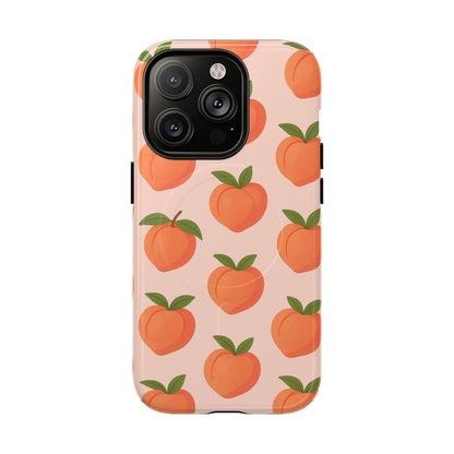 Peach Pattern Fruit Case for iPhone | MagSafe Compatible