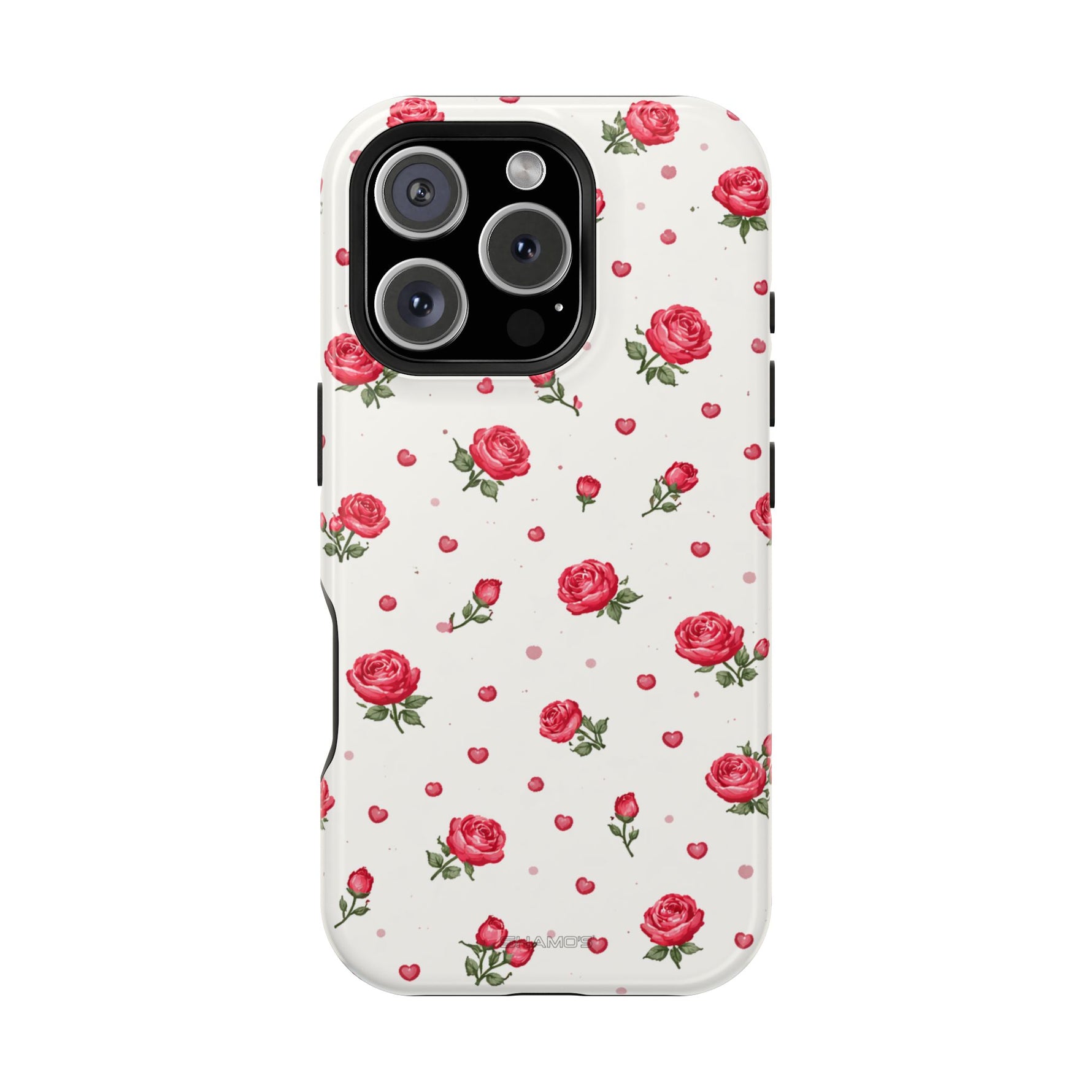 Rose Pattern Impact-Resistant iPhone Case | MagSafe