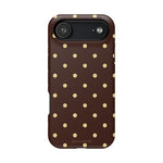 Polka Dot iPhone Case — Brown & Cream MagSafe Protective Cover