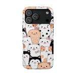 Cute Cartoon Cats & Puppies Phone Case with MagSafe Compatibility