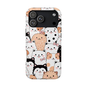Cute Cartoon Cats & Puppies Phone Case with MagSafe Compatibility - iPhone 17 Pro Max / Glossy - Shamo's