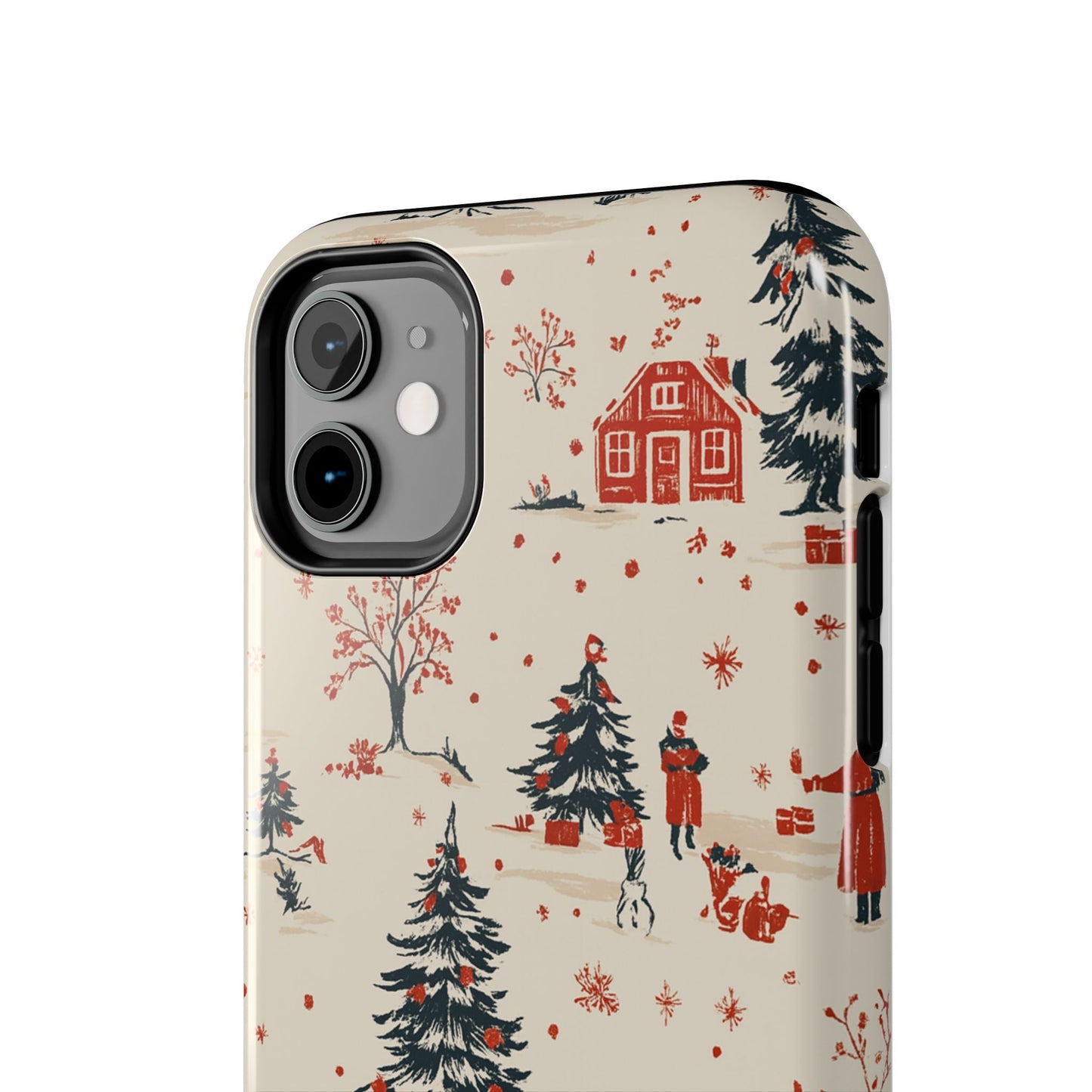 Winter Village Holiday Tough iPhone Case — Vintage Holidays & Snow Scene