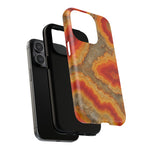 Agate Glow Marble iPhone Case Orange Geode Stone Design with MagSafe - Shamo's