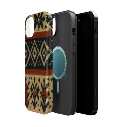 Nordic Knit Pattern MagSafe Impact-Resistant iPhone Case
