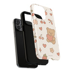 Teddy Berry Cozy Strawberry Pattern iPhone Case with MagSafe