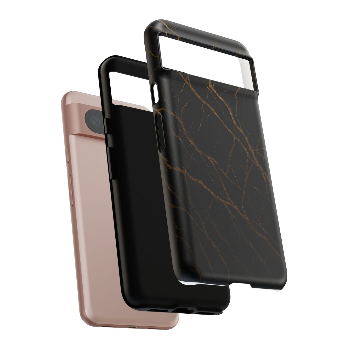 Black Marble Tough iPhone Case