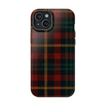 Plaid Impact-Resistant iPhone Case — Red Green Tartan Holiday Theme with MagSafe  Shamo's iPhone 15 Plus / Glossy