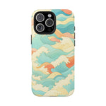 Ocean Wave Tough Phone Case — Pastel Retro Surf Pattern  Shamo's iPhone 16 Pro Max