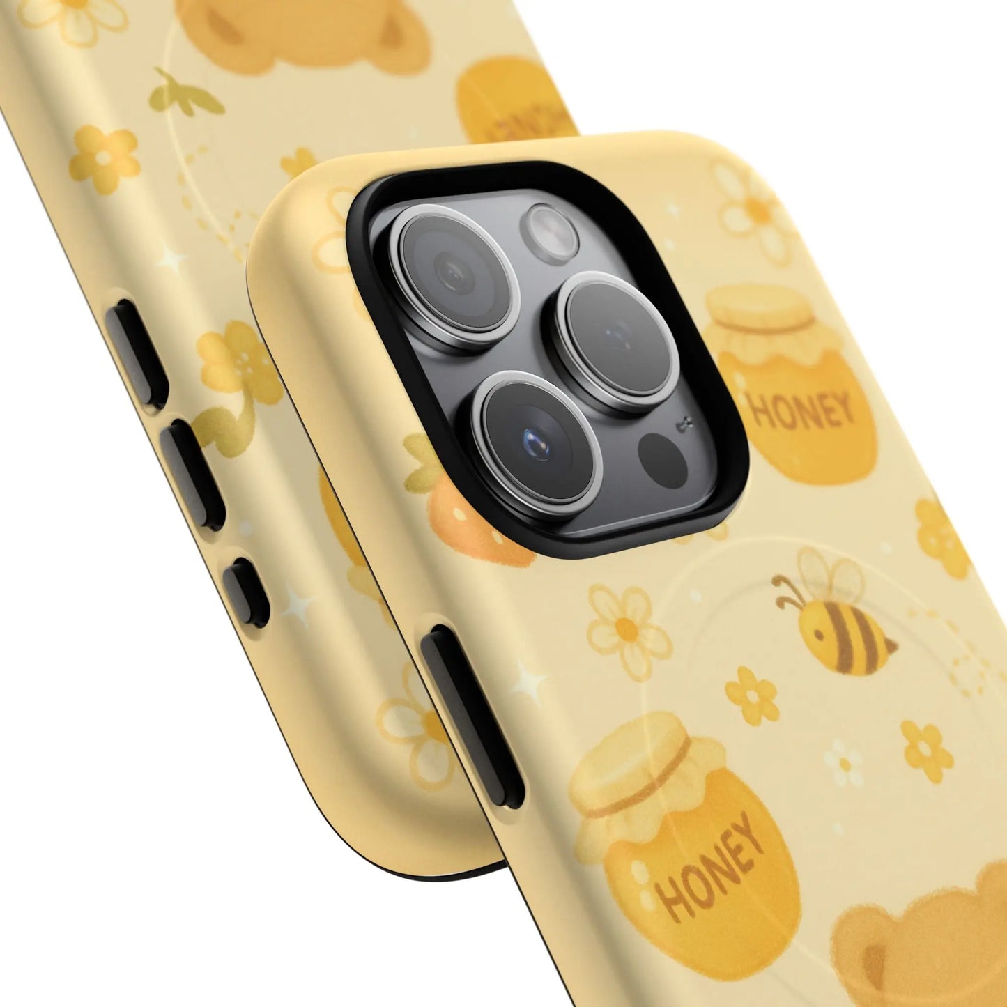 Cute Honey Teddy Bear iPhone Case — Yellow Bee & Honey Pot Design with MagSafe - Shamo's
