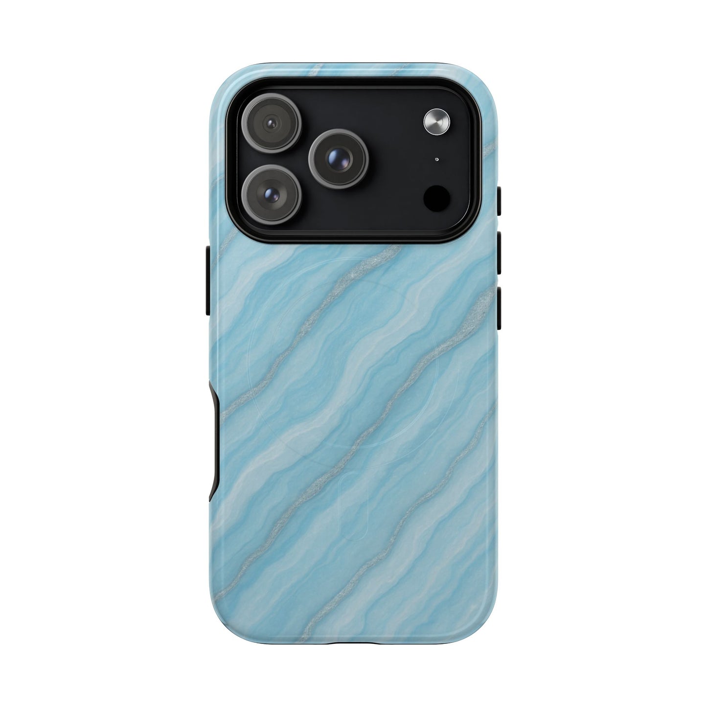Sky Blue Marble iPhone Case with MagSafe - Shamo's