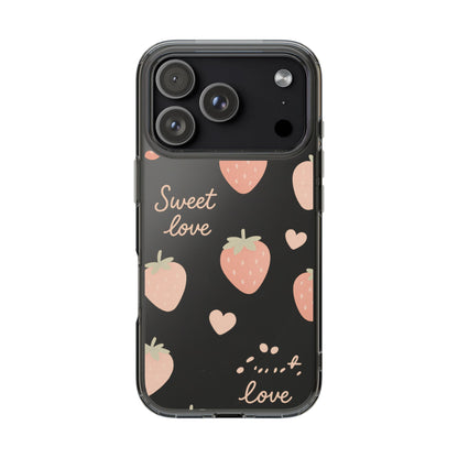 Sweet Love Strawberry Clear iPhone Case | MagSafe - Shamo's
