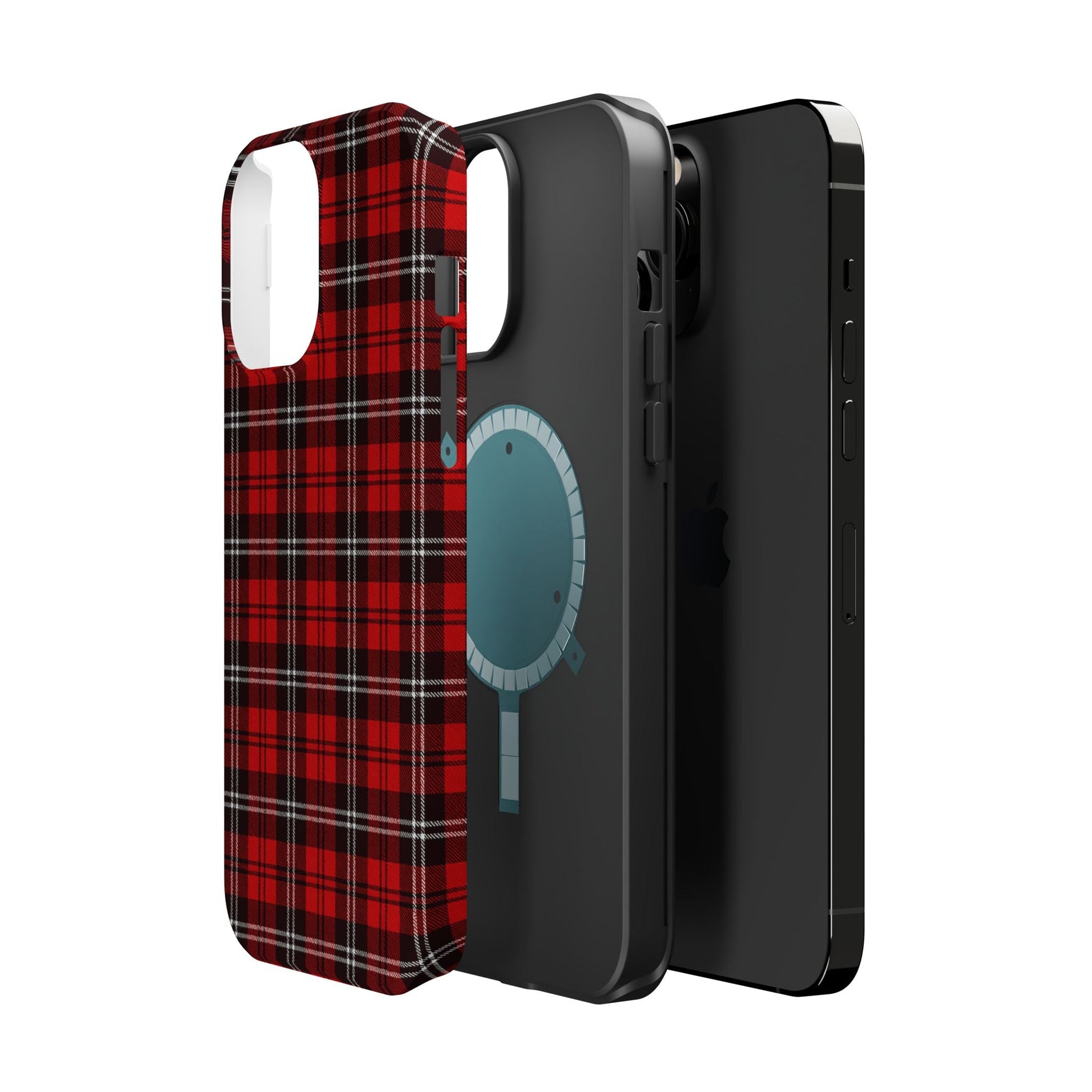 Red Tartan Plaid Impact-Resistant iPhone Case | MagSafe compatibility  Shamo's
