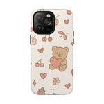 Teddy Berry Cozy Strawberry Pattern iPhone Case with MagSafe