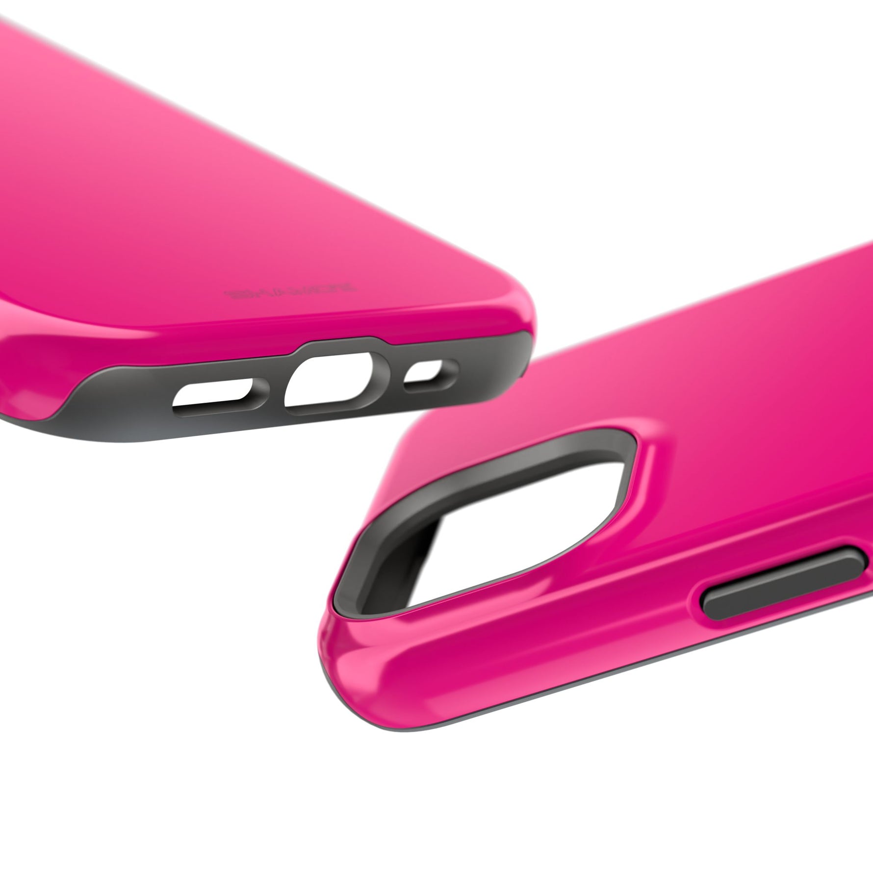 Neon Pink MagSafe Compatible Impact-Resistant Phone Case Hot Pink