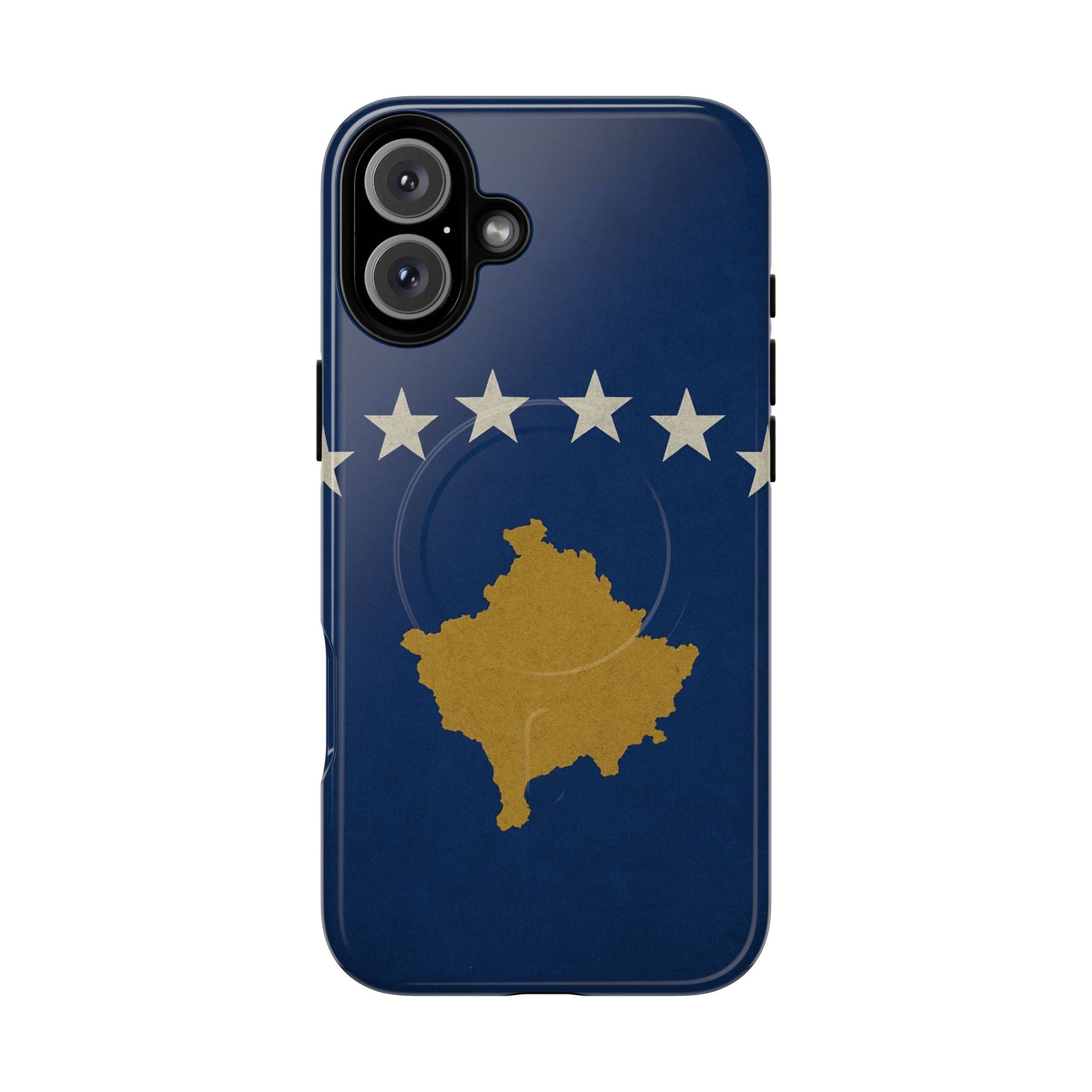 Kosovo Flag Tough iPhone Case — Navy Blue Stars & Gold Map (MagSafe compatible)  Shamo's iPhone 16 Plus / Glossy