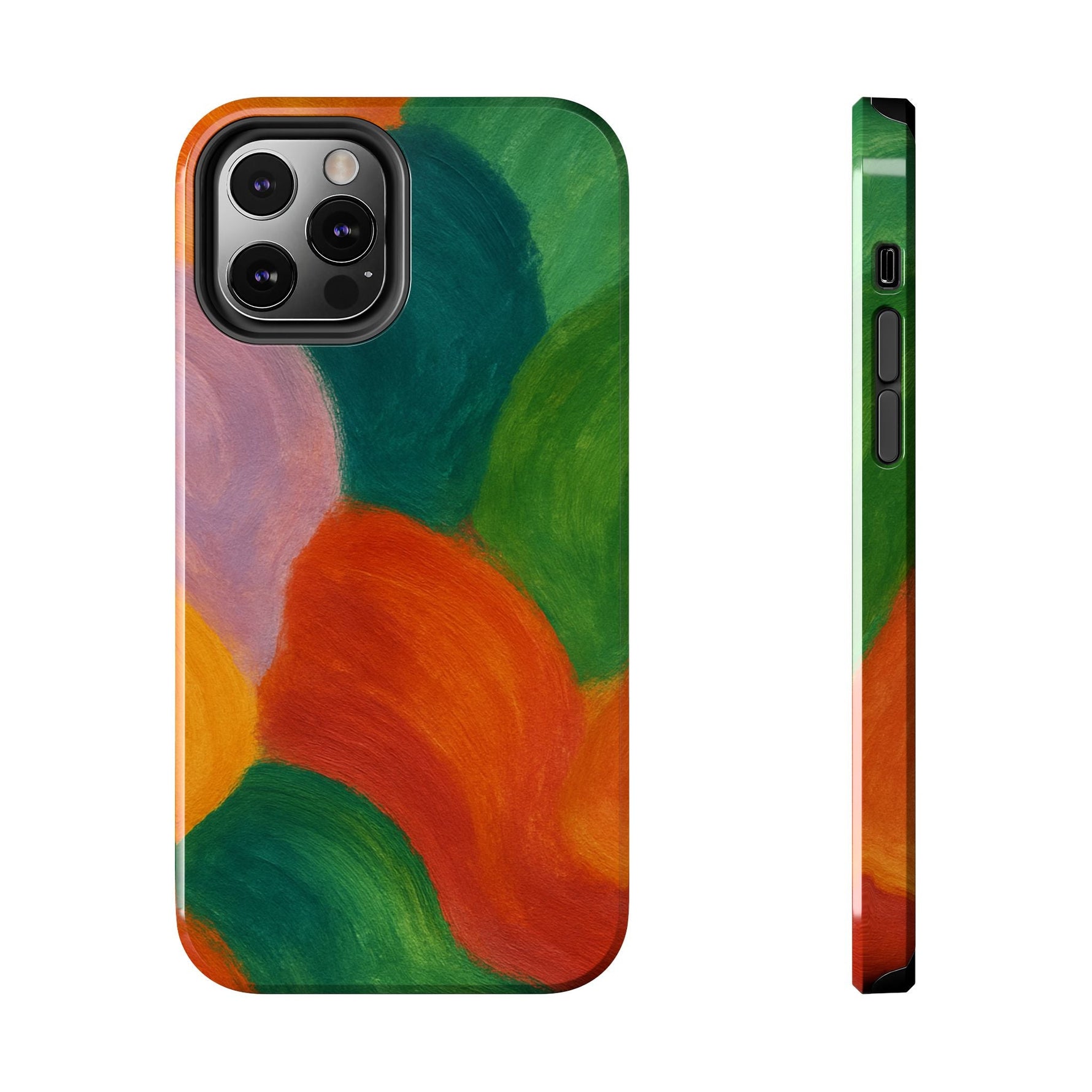 Abstract Color Wave Tough Phone Case — Bold Orange & Green Protective Phone Cover  Shamo's iPhone 12 Pro